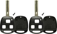 KeylessOption 2 Key Replacement Case Shell Keyless Entry Remote Fob Uncut Blade Fix Master for HYQ1512V, HYQ12BBT