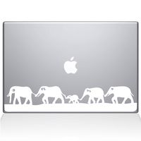 The Decal Guru Elephant March MacBook Decal Vinyl Sticker - 12" MacBook - White (0152-MAC-12M-W)