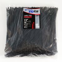 Cambridge ZipIts Multi Purpose Cable Ties Zip Ties 11 Inch 75 Lb 1000 Pieces Standard Duty UV Black