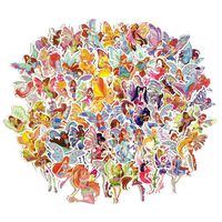 Winx Club Waterproof Stickers/Decals (70 pcs) of Cartoon for Laptop Skateboard Snowboard Water Bottle Phone Car Bicycle Luggage Guitar Computer PS4(Winx)