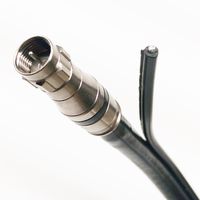 130ft Aerial Messenger RG11 Outdoor Quad Shield Coaxial 75 Ohm UL ETL Weather Boot Compression Connector UHF VHF HDTV Antenna Cable TV Low Loss 4x Thicker RG6 Assembled in USA by PHAT SATELLITE INTL