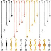 31 Pieces Necklaces Bracelets Extender Set Includes 20 Pieces 2" 3" 4" 5" 6" Necklaces Bracelets Chain Extender, 11 Pieces Magnetic Clasps