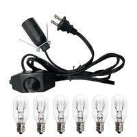 Haraqi Salt Lamp Cord and Bulbs,Himalayan Salt Lamp Replacement Cord with Dimmer Switch,Original UL Listed Cord Bulb Replacement for Salt Rock Lamp with 6 Pack 25 Watt E12 Bulbs