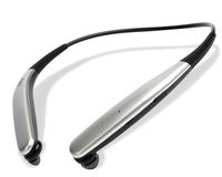 EXFIT BCS-200 Wireless Bluetooth Headphones, Retractable Earbuds, Splash and Sweat Resistant, Siri and Google Assistant Compatible, 15 Hour Battery (Silver)