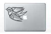 Fancy Steam Punk Flying Bird Gears MacBook Laptop Vinyl Decal Sticker Swine Window Car Machine Time Clock Parts Car Engine Turning Vintage Industrial Flock