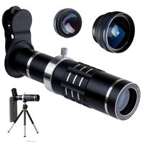 Telephoto Lens for Smartphone - Mobile Camera Kit with 18X Telephoto, Wide Angle and Macro Lenses 3 in 1 - Universal Clip Attachment for iPhone 7 8 Plus & Android Cell Phone (18X)
