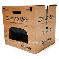 500ft BLACK MADE IN USA COMMSCOPE F677TSVV TRI-SHIELD RG6 COAXIAL 18AWG 75 OHM SOLID CENTER CONDUCTOR FLAME RETARDANT PVC UL ETL CM CATV RATED INDOOR AUDIO/VIDEO TELECOMMUNICATION BULK COAX CABLE