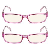 2 Pair Computer Glasses Blue Light Filter Women (Purple, 1.25)