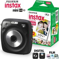 FUJIFILM?INSTAX Square SQ10 Hybrid Instant Camera (Black) with 16GB Memory Card and 100 Exposures of Film!