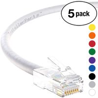 InstallerParts (5 Pack) Ethernet Cable CAT5E Cable UTP Non-Booted 10 FT - White - Professional Series - 1Gigabit/Sec Network/Internet Cable, 350MHZ