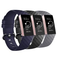 Keasy Replacement Bands Compatible with Fitbit Charge 3, Soft Adjustable Wristbands for Women Men