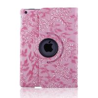 ELEOPTION(TM) New Modern Slim-fit Lightweight PU Leather Case Skin Cover for iPad & Amazon Kindle Fire HDX Series Products (Embossed Flower Style) (iPad 5 Air, Pink)