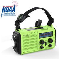 OnLyee Hand Crank Radio, Emergency Weather Solar Portable Radio 5-Way Power Sources AM/FM/SW/NOAA Weather Radio with LED Flashlight, Reading Lamp, 2000mAh Power Bank USB Phone Charger, SOS Alarm and