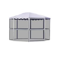 Casita 8-Panel Round Screenhouse 83222, White with Gray Roof