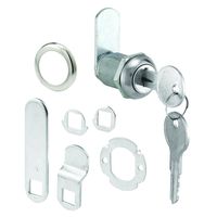 Prime-Line Products Defender U 9943 (Keyed Different) Cabinet Lock - Secure Important Files and Drawers, 7/8", Diecast Stainless Steel, Fits on 9/16" Max Panel Thickness