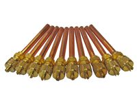 Primeonly27 10 pcs AV04 Air Conditioner Access Valve Core & Cap Core Remover 1/4" SAE x 1/4" OD x 4" stem