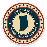 2 x 10cm/100mm Indiana USA Vinyl Sticker Decal Laptop Car Travel Luggage Label Tag #9330