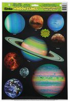 Eureka Planets Vinyl Window Clings Classroom Decorations, 12'' W x 17'' H