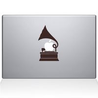 The Decal Guru 2097-MAC-13P-BRO Gramophone Decal Vinyl Sticker, Brown, 13" MacBook Pro (2015 & Older)