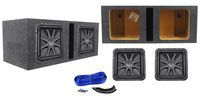 2 Kicker 44L7S12-4 L7S124 12" 3000W Solo Baric L7 Car Subwoofers+Vented Sub Box