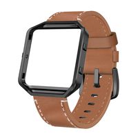 SWEES Leather Bands Compatible with Blaze Smart Watch, Genuine Leather Replacement Band with Metal Frame Small & Large for Women Men, Champagne Gold, Rose Gold, Black, Brown, White, Grey, Beige
