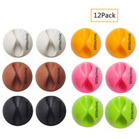 MXTECHNIC Cable Wire Clips Cord Holder Management System Clips Camps Durable Self Adhesive Multipurpose Wall Desktop Cable Charger Organizer Cleaner and Safer for Desks,Mouse,Computers or Cell Phones
