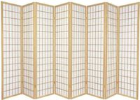 Legacy Decor Japanese Oriental Style Room Screen Divider Black, Cherry, Natural, Espresso or White Color (8-Panel, Natural)