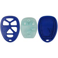 qualitykeylessplus Blue Replacement Case and Glow Pad 6 Button SUV Keyless Remote Key Fob FCC ID OUC60270 Free KEYTAG
