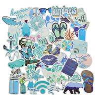 50 Pcs Blue Waterproof Stickers for Bottles Pack Stickers for Laptop Cute Aesthetics Stickers for Teens Girls