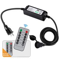 Kohree Dimmer Plug Dimmer Switch Dimming Kits Plug-in Remote Timer for Outdoor Patio String Lights LED Bulbs, 240W Max Power, 10ft Longer Cord, 3 Prong Outlet, Weatherproof IP68, ETL Listed