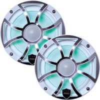Wet Sounds REVO 6-XSW-SS White XS/Stainless Overlay Grill 6.5 Inch Marine LED Speakers (Pair) (Renewed)