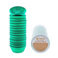 Gifbera Mini Foil Baking Cups Green, 300-Count Bright Foil Paper Green Cupcake Liners Mini Size