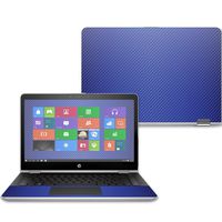 Mightyskins Skin Compatible with Hp Pavilion X360 14" (2017) - Blue Carbon Fiber | Protective, Durable, and Unique Vinyl Decal Wrap Cover | Easy to Apply, Remove, and Change Styles | Made in The USA