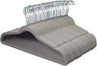 AmazonBasics Velvet Suit Clothes Hangers, 50-Pack, Gray