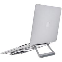 AmazonBasics Aluminum Portable Foldable Laptop Support Stand for Laptops up to 15 Inches, Silver