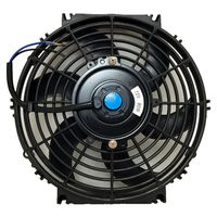 Upgr8 Universal High Performance 12V Slim Electric Cooling Radiator Fan with Fan Mounting Kit (10 Inch, Black)