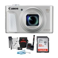 Canon Powershot SX730 Digital Camera (Silver) + 32GB Memory Card + Accessory Bundle