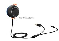 Bluetooth Car Kit, Jupi-storm Bluetooth CSR 4.0 Wireless Stereo Music Receiver/HandsFree Car Kit with Knob Rotatable Adjustment Built-in Mic/3.5mm Output, Siri/Voice Activation, Updated Blue LED Ring