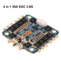 4 in 1 30A ESC BLHeli_S,BLHeli S Electronic Speed Controller (3-6S Input,Dshot 600) Brushless ESC for FPV Racing Drone (Supports Damped Light)