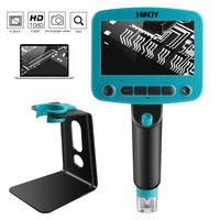 HINOY Digital Portable USB Microscope Camera, 4.3 inches HD LCD 1x to 800x Magnifier Zoom 5Mpix Wireless Microscope with 8 Adjustable LED Lights Inspection Photograph Video Camera Handheld Microscope