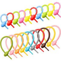 32 Pieces Colorful Silicone Ties Bag Clip, Cable Strap, Bread Tie, Reusable Rubber Twist Tie, Multi-purpose Silicone Tie, Cable Ties, Silicone Cord, Household Snake Ties, Bag Sealing Clips, in 2 Size
