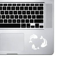 StickAny Palm Series Koi Fish Swimming Sticker for MacBook Pro, Chromebook, and Laptops (White)