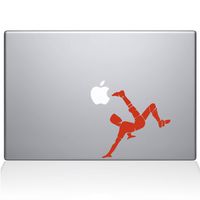 The Decal Guru Soccer Bicycle Kick MacBook Decal Vinyl Sticker - 13" MacBook Air - Orange (1178-MAC-13A-P)