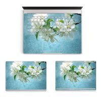 MasiBloom 3 in 1 Body Protective Sticker Decal Full Ultra Thin Laptop Cover Skin for 13.5" 13 inch Microsoft Surface Book 2015 Released (for 13.5" Surface Book (2015 Released), Decal- Jasmine)