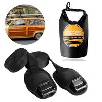 BPS 2 Liter Waterproof Dry Bag with 14 Foot Tie Down Straps for Car Roof Rack - Lashing Straps for Surfboard/Paddle Board/Kayak/Canoe/Cargo/Travel Bags (Black)