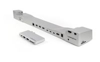 LandingZone 2-Item Bundle: Docking Station and USB Type-C Hub for The 15-inch MacBook Pro with Touch Bar Models A1707 & A1990 Released 2016 to 2018 (15-inch Silver Docking Station, Silver Hub)