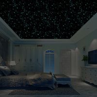 Realistic 3D Domed Glow in The Dark Stars,606 Dots for Starry Sky, Perfect for Kids Bedding Room Gift(606 Stars) (Blue)