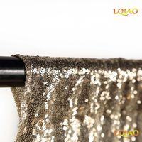 LQIAO Sequin Backdrop Curtain Panel 2x8FT-Light Gold,Sequin Photography Backdrop Curtain for Party/Home Curtain Decoration 1pc, Pocket 2x8FT(60x245cm))