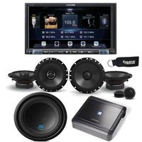 Alpine System - iLX-207 Receiver, S-S65C & S-S65 6.5" Speakers, MRV-M500 500 Watt Amp, and S-W10D4 10" Subwoofer