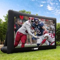 VIVOHOME 16ft Indoor and Outdoor Inflatable Blow up Mega Movie Projector Screen with Carry Bag for Front and Rear Projection